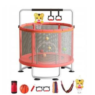 Trampolina dla dzieci ogrodowa siatka piłki koszykówka 150cm czerwona