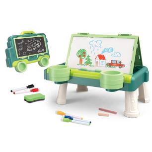 Wielofunkcyjna Dwustronna Tablica 2w1 Do Rysowania Malowania Zmazywalna Kredowa Stolik ZIELONA