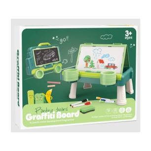 Wielofunkcyjna Dwustronna Tablica 2w1 Do Rysowania Malowania Zmazywalna Kredowa Stolik ZIELONA