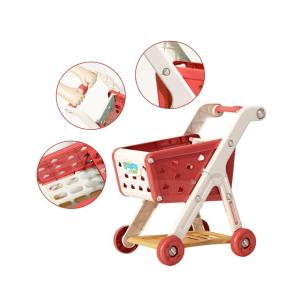 Wózek Na Zakupy CZERWONY Koszyk Sklepowy + Akcesoria Owoce Warzywa Supermarket