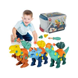 Klocki Konstrukcyjne DINOZAURY Do Skręcania I Rozkręcania Kuferek Wkrętarka Strzałki