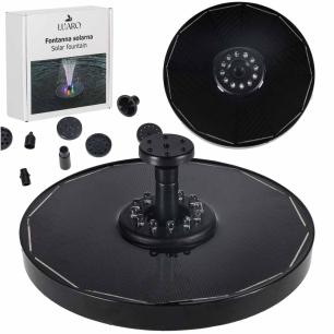 Fontanna solarna LUARO do oczka wodnego ogrodowa pompa pływająca LED RGB 16cm