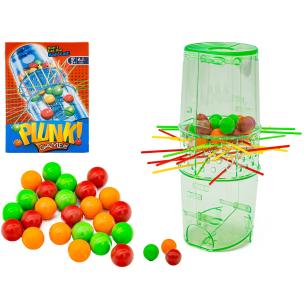 Gra Zręcznościowa Typu Bierki PLUNK Spadające Kulki, Wieża + Kolorowe Kuleczki