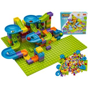 Tor Kulkowy Z Klockami 256 elementów, Kolorowe Klocki
