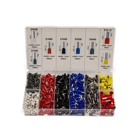 Konektory Kablowe, Zestaw Tulejek, Końcówek 1200 szt. Tulejki Do Zaciskarki, Praski