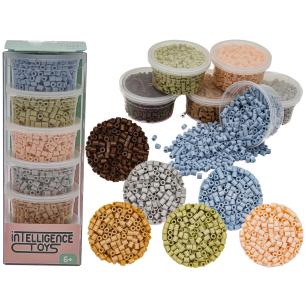 Koraliki Do Prasowania 3000szt, Prasowanki, Do Prasowanek, 6 Kolorów, Zapas - PASTELOWE SZAROŚCI I BEŻE