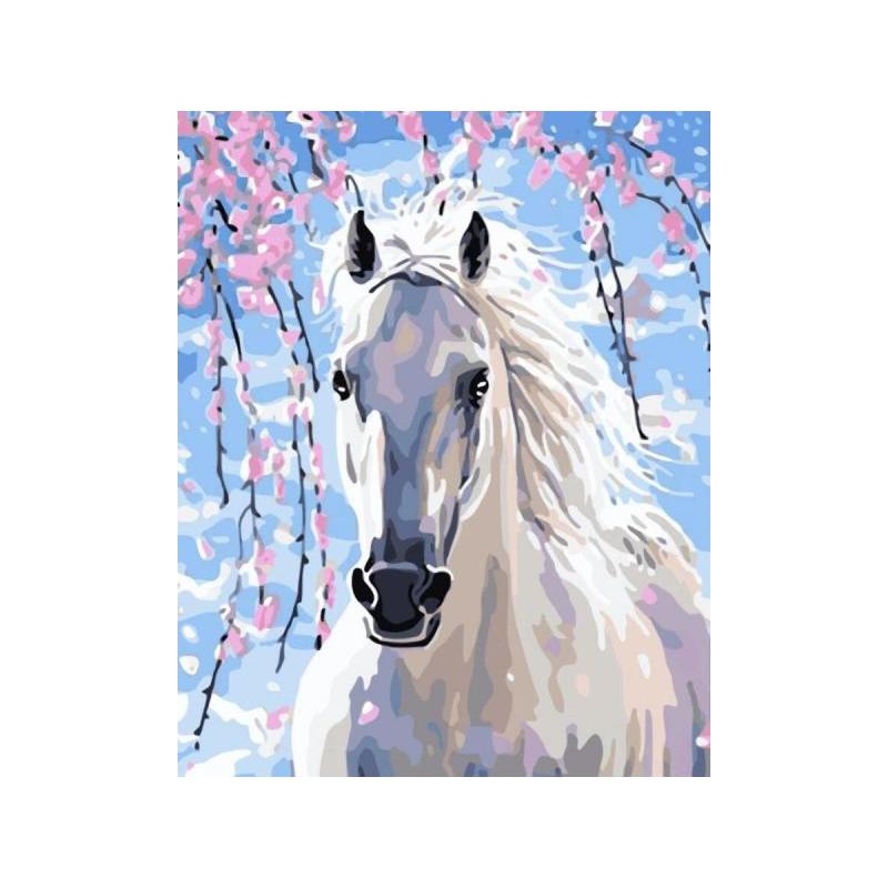 OBRAZ MALOWANIE PO NUMERACH RAMA 40x50cm BIAŁY RUMAK OBRAZ MALOWANIE PO NUMERACH RAMA 40x50cm BIAŁY RUMAK