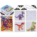 Koraliki Do Prasowania Szablony Dinozaury, Zestaw 2000 Elementów, Prasowanka, Kuferek