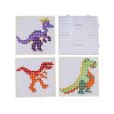 Koraliki Do Prasowania Szablony Dinozaury, Zestaw 2000 Elementów, Prasowanka, Kuferek