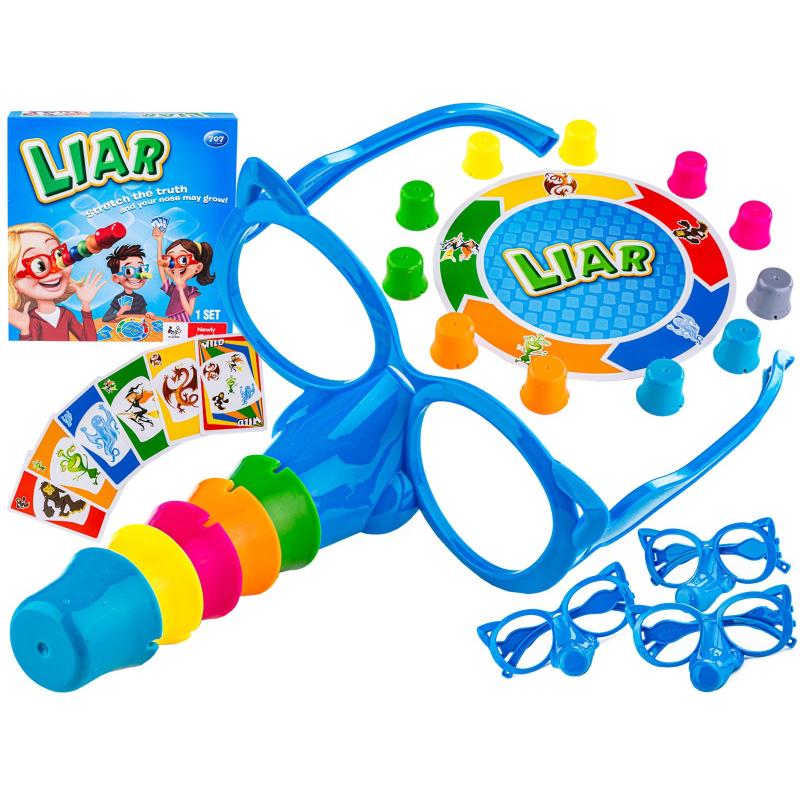 Gra Rodzinna Kłamca, Kłamczuch, LIAR, Karty, Pinokio Okulary I Nos Gra Rodzinna Kłamca, Kłamczuch, LIAR, Karty, Pinokio Okulary I Nos