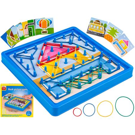Edukacyjna Gra Zręcznościowa Układanka Kolorowe Gumki Sznurek Hook Picture Game Karty