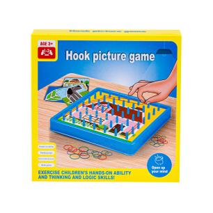 Edukacyjna Gra Zręcznościowa Układanka Kolorowe Gumki Sznurek Hook Picture Game Karty