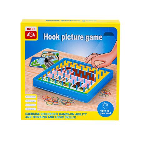 Edukacyjna Gra Zręcznościowa Układanka Kolorowe Gumki Sznurek Hook Picture Game Karty