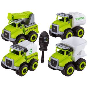 4w1 Ciężarówka, Samochód Ciężarowy, Wywrotka Do Rozkręcania 36 Elementów 4 Pojazdy