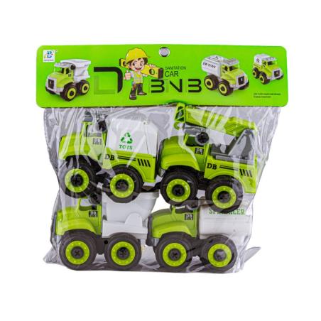 4w1 Ciężarówka, Samochód Ciężarowy, Wywrotka Do Rozkręcania 36 Elementów 4 Pojazdy