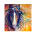 DUŻY Haft Diamentowy, Obraz, Mozaika Diamentowa Diamond Painting, ABSTRAKCYJNY KOŃ 40x40cm