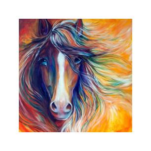 DUŻY Haft Diamentowy, Obraz, Mozaika Diamentowa Diamond Painting, ABSTRAKCYJNY KOŃ 40x40cm