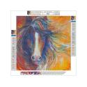 DUŻY Haft Diamentowy, Obraz, Mozaika Diamentowa Diamond Painting, ABSTRAKCYJNY KOŃ 40x40cm