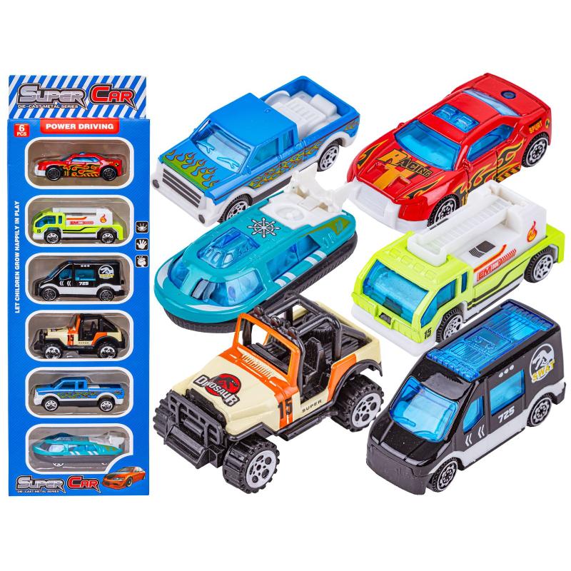 Metalowe Pojazdy, Auta, Resoraki 6 Sztuk Zestaw 1:64 Pojazd SWAT, Poduszkowiec, Jeep Turystyczny Metalowe Pojazdy, Auta, Resoraki 6 Sztuk Zestaw 1:64 Pojazd SWAT, Poduszkowiec, Jeep Turystyczny