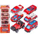 Metalowe Pojazdy Uprzywilejowane, Auta, Resoraki 6 Sztuk Zestaw 1:64 STRAŻ POŻARNA, WÓZ STRAŻACKI