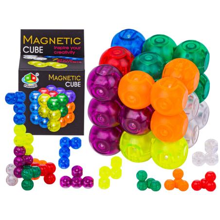 Gra, Układanka Logiczna, Magnetyczna Kostka Do Ułożenia 7 El.