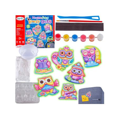 Kreatywny Zestaw Stwórz Magnes, Odlew DIY SŁODKIE SOWY, SÓWKI Zrób To Sam
