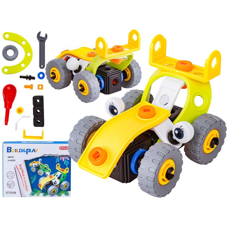 Klocki Elastyczne, Konstrukcyjne 48 El. Samochód, Auto, Wyścigówka Do Rozkręcania I Skręcania 2w1 Klocki Elastyczne, Konstrukcyjne 48 El. Samochód, Auto, Wyścigówka Do Rozkręcania I Skręcania 2w1