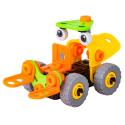 Klocki Elastyczne, Konstrukcyjne 53 El. Pojazdy Budowlane, Wózek Widłowy, Spychacz Do Rozkręcania I Skręcania 2w1