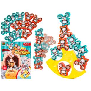 Zręcznościowa Gra BALANSUJĄCE MYSZKI Tumbling Mice Game, Serowa Wieża, Klocki, Układanka