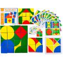 Edukacyjna Układanka Dla Dzieci, Kolorowe, DREWNIANE KLOCKI, Karty
