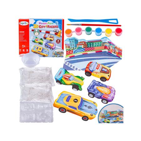Kreatywny Zestaw Stwórz Odlew DIY MIEJSKIE WYŚCIGÓWKI, AUTA 3D, CITY RACERS 4 Sztuki Zrób To Sam