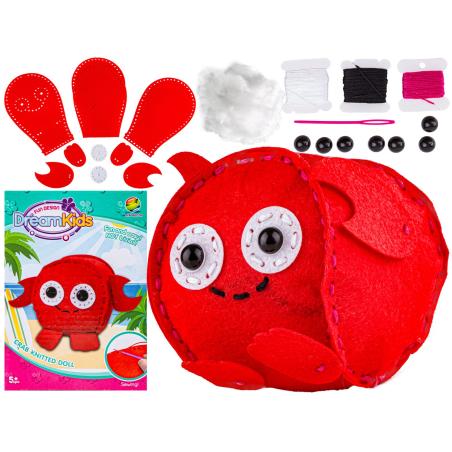 Kreatywny Zestaw Wyszywanka, Maskotka, Pluszak Do Szycia Zwierzęta Morskie KRAB