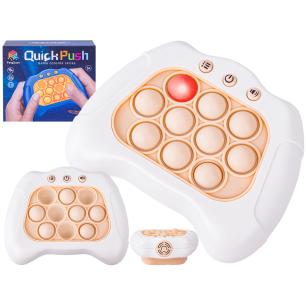 Zabawka Gra Elektroniczna Antystresowa Pop IT Sensoryczna, Wypychanka, Pad, Kontroler BIAŁY