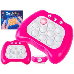 Zabawka Gra Elektroniczna Antystresowa Pop IT Sensoryczna, Wypychanka, Pad, Kontroler RÓŻOWY
