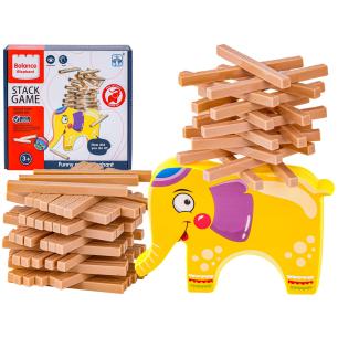 Edukacyjna gra zręcznościowa "Stack Game", Zbuduj wieżę, Układanka, Klocki + Słoń