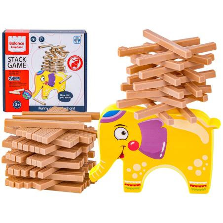 Edukacyjna gra zręcznościowa "Stack Game", Zbuduj wieżę, Układanka, Klocki + Słoń