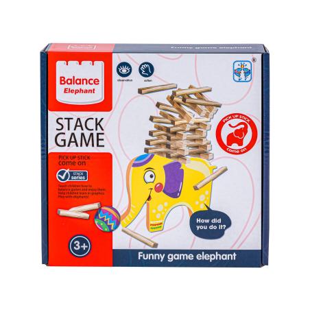 Edukacyjna gra zręcznościowa "Stack Game", Zbuduj wieżę, Układanka, Klocki + Słoń