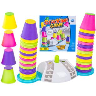 Edukacyjna gra zręcznościowa "Stacking Game", Zbuduj wieżę, Układanka, Kolorowe kubeczki
