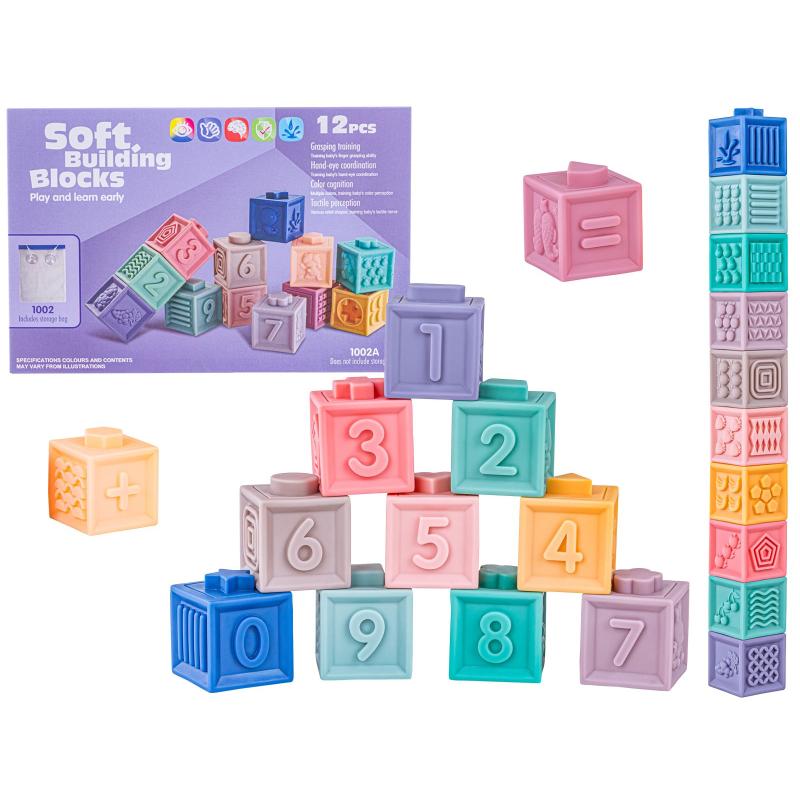 Miękkie Klocki Sensoryczne, Cyferki, Figury geometryczne, Kształty 12 sztuk, Edukacyjny zestaw klocków dla malucha Miękkie Klocki Sensoryczne, Cyferki, Figury geometryczne, Kształty 12 sztuk, Edukacyjny zestaw klocków dla malucha