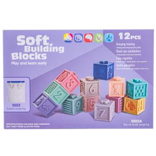 Miękkie Klocki Sensoryczne, Cyferki, Figury geometryczne, Kształty 12 sztuk, Edukacyjny zestaw klocków dla malucha
