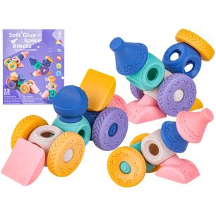 Miękkie Klocki Sensoryczne Figury geometryczne 13 sztuk, Edukacyjny zestaw klocków dla malucha