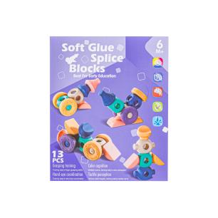 Miękkie Klocki Sensoryczne Figury geometryczne 13 sztuk, Edukacyjny zestaw klocków dla malucha