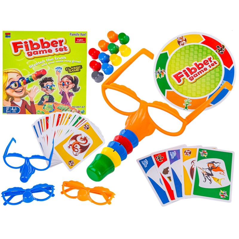 Zabawna gra rodzinna KŁAMCA Kłamczuch, Karty, Pinokio, Okulary I Nos Zabawna gra rodzinna KŁAMCA Kłamczuch, Karty, Pinokio, Okulary I Nos