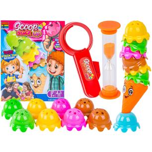 Rodzinna gra zręcznościowa SZALONE GAŁKI Lody w waflu Ułóż lodową wieżę