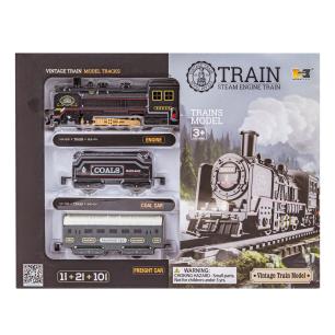 Elektryczna Kolejka Lokomotywa - Parowóz + 2 Wagony, Węglarka + Pasażerski