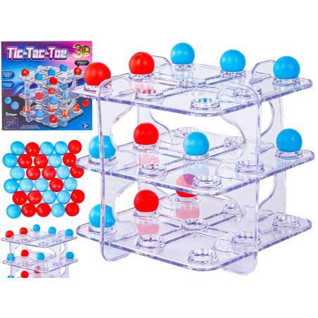 Gra logiczna TIC TAC TOE Układanka Łamigłówka, Kółko Krzyżyk 3D, 3 w Rzędzie