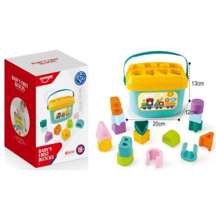 Edukacyjny Sorter Z Klockami Układanka Wiaderko Literki Klocki