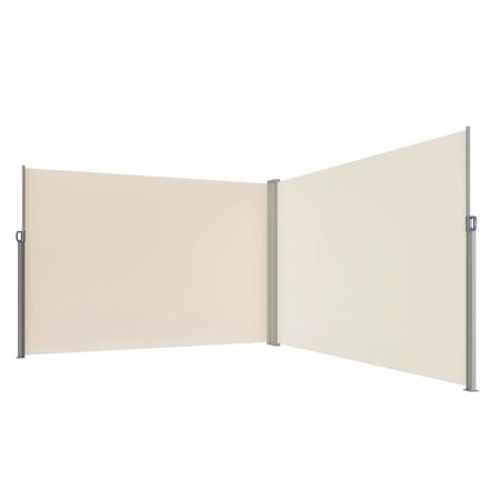 Markiza narożna boczna tarasowa LUARO parawan zwijany 181 x 620 cm beżowy