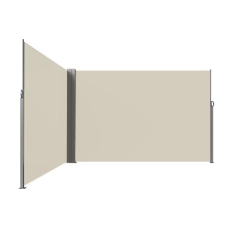 Markiza narożna boczna tarasowa LUARO parawan zwijany 181 x 620 cm beżowy