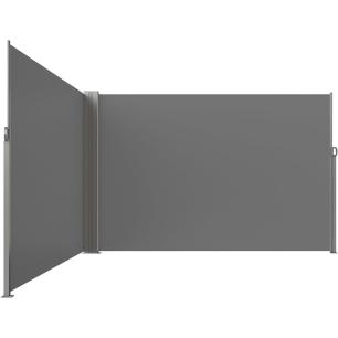 Markiza narożna boczna tarasowa LUARO parawan zwijany 181 x 620 cm szary